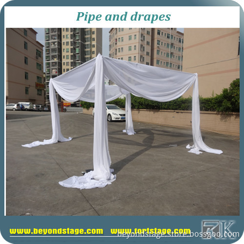 Pipe and Drape Square Roof Tent with Chiffon Curtain Drapes
